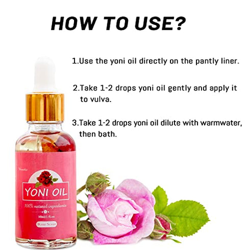 2 Packs Rose Essential Oil for Women, All Natural Feminine Oil Intimate Deodorant for Women, Ph Balanced and Eliminates Odor, 100% Natural Feminine Serum Made with Rose Essential Oils (1 fl oz/30 ml)
