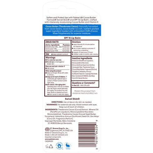 Palmer's Cocoa Butter Ultimate Moisture Kit for Unisex Lip Balm SPF 15, 2 Count