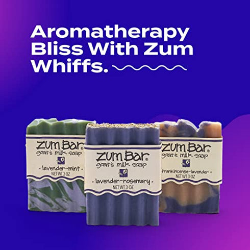 Indigo Wild Zum Bar Goat's Milk Soap - Lavender Blends - Frankincense-Lavender, Lavender-Rosemary, Lavender-Mint - 3 oz (3 Pack)
