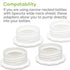 PumpMom Pump Bottle Adapter, Baby Bottle Thread Changer Converter for Spectra S1 S2 Pump Wide Mouth Flanges to Use Standard Sized Bottles. Compatible with Medela, Ameda, Dr. Brown Narrow Neck Bottles
