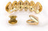 TSANLY Gold Grillz Mouth Teeth 24K Plated Gold Custom Fit Top & Bottom Set Caps Grillz for Women Gift + Extra Molding Bars + Microfiber Cloth