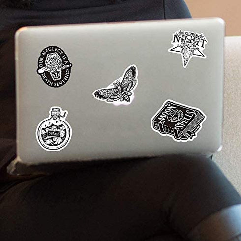 Gothic Stickers, 50 Pcs Goth Vinyl Sticker Pack, Waterproof Skeleton Stickers for Laptops, Water Bottles, Phone Case, Skull Stickers Decals for Teens and Adults