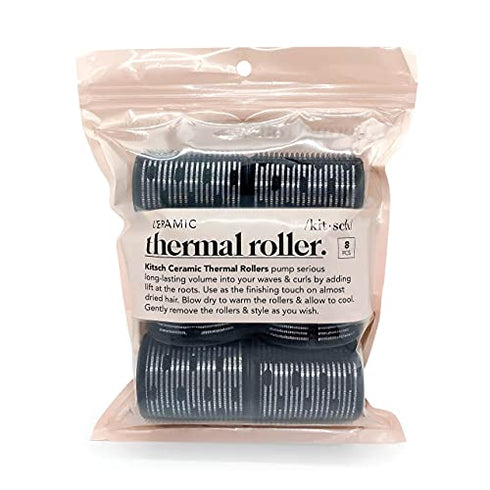 Kitsch Ceramic Thermal Hair Rollers - Salon Quality Hairdressing Curlers - Pack of 8 Assorted Size Self Grip Hair Curlers Create Waves and Curls DIY Hairstyle Ideal for Holiday Gift