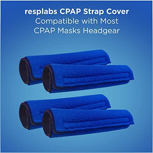 resplabs CPAP Strap Covers - Compatible with Most Full Face Headgear - 4 Pack