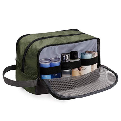 Toiletry Bag for Men Hanging Dopp Kit Water Resistant Shaving Bag Small Toiletry Bag for Traveling (Army Green)