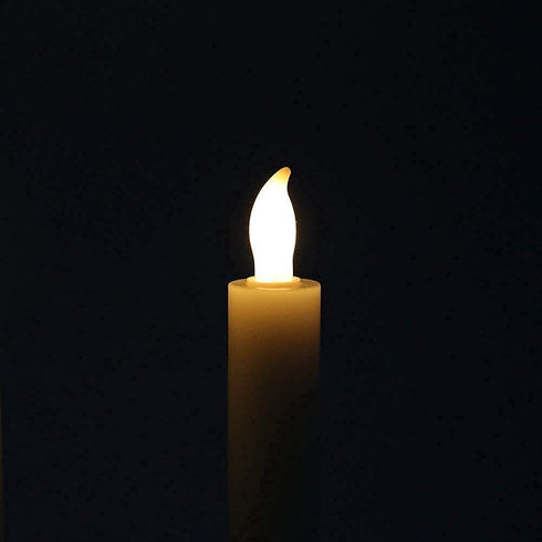 Rhytsing 10" Ivory Flameless Taper Candles with Timer, Battery Operated Dinner Candles, Push-Activated, Textured Wax Finish, Warm White Light, Remote & Batteries Included - Set of 5