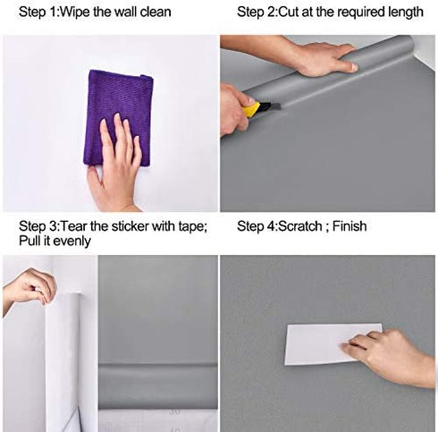 Caltero Solid Grey Contact Paper 15.7In×118In Matte Gray Wallpaper Grey Peel and Stick Wallpaper Waterproof Self Adhesive Vinyl for Wall Countertop Cabinet Shelf Home Decoration