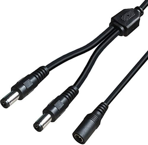 SIOCEN 3 Pack DC Power 1 Female to 2 Male 5.5mm x 2.1mm DC Power Supply Splitter Cable Cord, Y Splitter Adapter Wire,2 Way Y-Cable for Security CCTV Parking Camera, LED Strip Light
