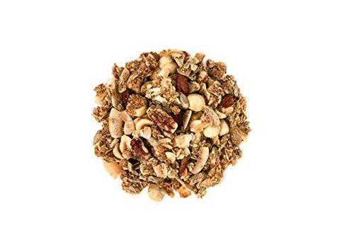 Organic Golden Crunchy Granola, 6 Ounces - Small Batch, Handcrafted, Bulk, Great as Snack and for Breakfast Cereals, Contains Hazelnuts, Pecan Nuts, Almonds, Coconut, Flax and Sunflower Seeds