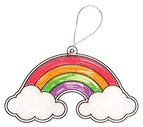 Baker Ross AR384 Unicorn Colour in Window Decorations - Pack of 8, Suncatcher Stained Glass Effect for Kids
