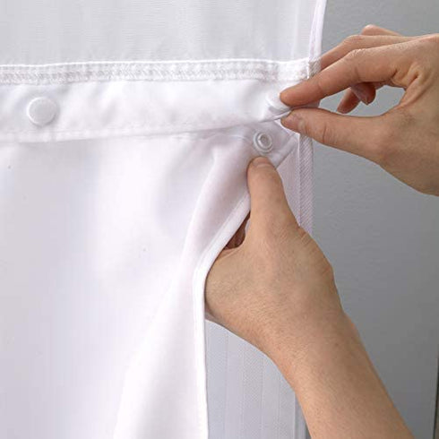 Hookless RBH14BS01 It’s A Snap! PEVA Snap-In Shower Curtain Liner, 70x69 In., Frost
