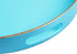 MAONAME 13" Round Tray, Blue Serving Tray with Handles, Modern Decorative Tray for Coffee Table, Plastic Ottoman Tray for Ottoman, Bathroom, Decor