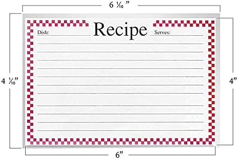 Vovoo 4x6 Recipe Cards Protectors,Recipe Card Sleeves,100 Count,Recipe Cards Covers