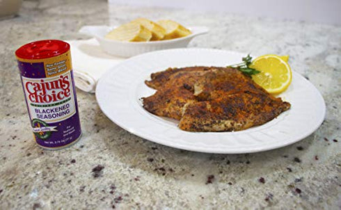 Cajun Choice Blackened Seasoning 2.75 OZ (Pack of 2) - Use for Grilling or Cooking Fish, Chicken, Pork, Steak, Vegetables, Burgers, Salmon, Soups, and anything else you want to Add Authentic Louisiana Flavoring to any Dish