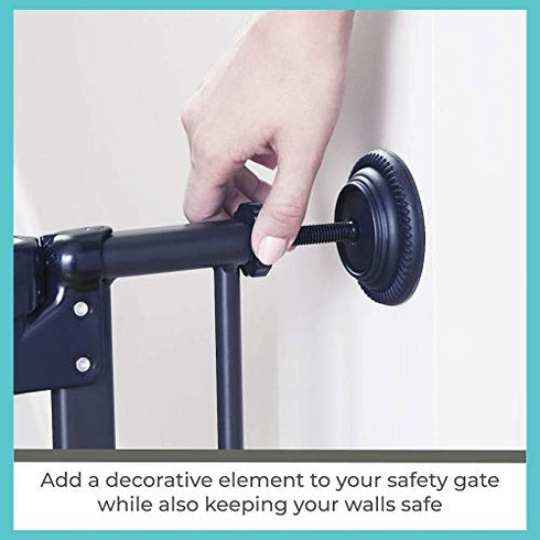 Toddleroo by North States Baby Gate Wall Guards: Provides Extra Safety and Stability for Most Pressure Mounted Gates, Protects Walls from Damage, Black, 4 Count