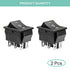 2Pcs DPDT 6 Pins 3 Position ON/Off/ON Black Rocker Toggle Switch for Car and Boat AC 20A/125V 16A/250V KCD2 by QTEATAK