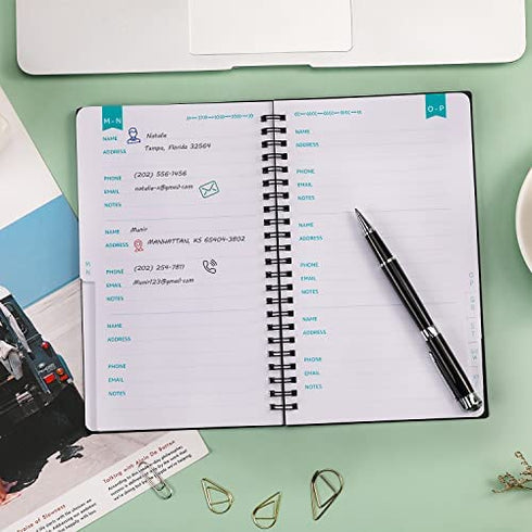Address Book - Telephone and Address Book with Alphabetical Tabs, 5.3'' x 8.3'', Contact Book with Phone Numbers, Addresses, Birthday, Password, Anniversaries, Website Logins, Note Pages