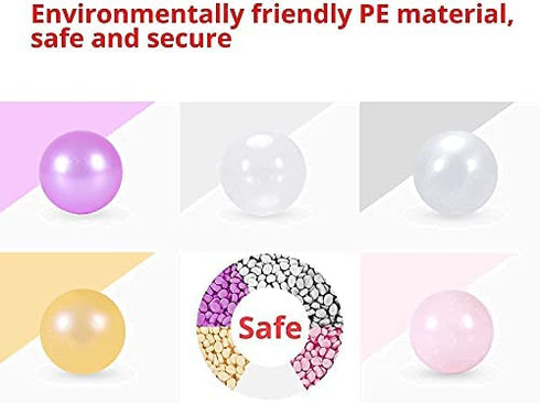 Ball Pit Balls - Pack of 100 - Pearl 5 Pestel Colors BPA&Phthalate Free Pit Balls Crush Proof Play Ball Soft Plastic Ball for Girl Boy Kids Birthday Pool Tent Party (100Balls).