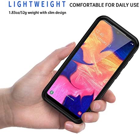 Lanhiem Samsung Galaxy A10E Case, IP68 Waterproof Dustproof Shockproof Case with Built-in Screen Protector, Full Body Sealed Underwater Protective Cover for Galaxy A10e (Black/Clear)
