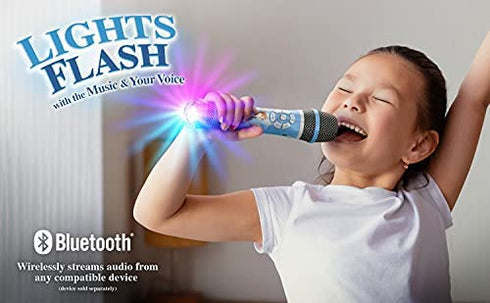 eKids Disney Frozen 2 Bluetooth Karaoke Microphone with LED Disco Party Lights, Portable Bluetooth Speaker Compatible with Siri Google Assistant, for Fans of Frozen Toys and Gifts