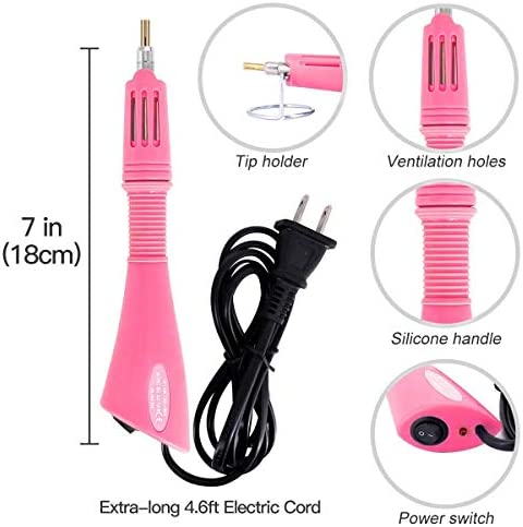 Hotfix Applicator Tool, Bedazzler Kit with DIY Hot Fix Rhinestones Include 7 Tips, Support Stand Tweezers Cleaning Brush Wax Pencils and 2400 Rhinestone