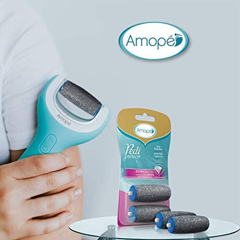 Amope Pedi Perfect Electronic Foot File Refills, Extra Coarse Rollers for Feet, Removes Hard and Dead Skin - 2 Count