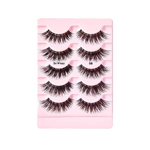 iENVY by KISS So Wispy 08 Multi Pack 5 Pair Lashes Made of Premium Human Hair KPEM67 (1 Pack) Voluminous Wispy Style