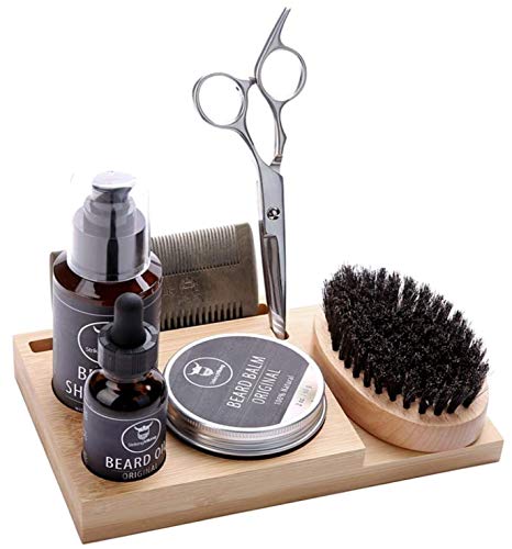Beard Caddy Organizer for Grooming Products - Men's Bathroom Organizer Display Stand - Beard Product Holder for Your Beard Oil, Balm, Wash, Comb, Brush & Scissors, Striking Viking (1 Piece Caddy)