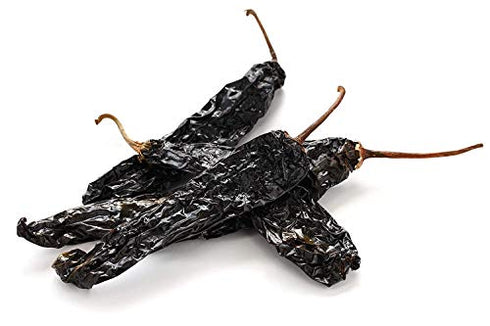 Pasilla Chiles Dried 5oz - Staple in Mexican Cooking: Moles, Sauces, Stews, Salsa. Mild Heat – Punget and Tangy Flavor. By Amazing Chiles & Spices