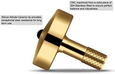 DjuiinoStar Spinning Top (AVG 5-8 Minutes), CNC Machined from Solid Brass, High Precision Desk Toy, Waste Your Time Efficiently DST-805