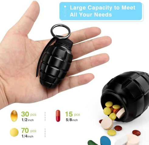 EDC Waterproof Container Keychain Pill Holder / Case / Purse, Emergency Accessory Pill Container Organizer Bottle Matches Dry Box, Cool Gadgets Gifts for Men Outdoor Survival Camping Travel