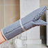 Oven Mitts and Pot Holders Set - 4pcs Long Cotton Puppet Oven Gloves & Hot Pads with Non-Slip Silicone Grip Heat Resistant 455 °F /235 °C for Kitchen Baking Cooking Grilling Machine Washable-Grey