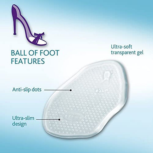 Amope GelActiv Ultra Slim Ball of Foot Insoles for Women, 1 pair, Size 5-10
