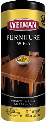 Weiman Wood Cleaner and Polish Wipes - Clean, Polish & Protect Wood Furniture, 30 Count