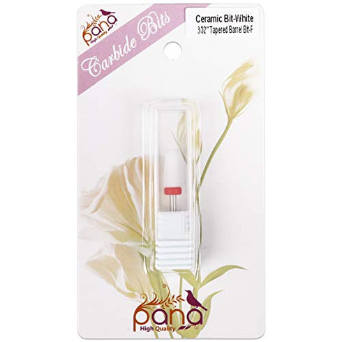 PANA Tapered Ceramic Nail Carbide Bit - Two Way Rotate use for Both Left and Right Handed - Fast remove Acrylic or Hard Gel - 3/32" Shank - Manicure, Nail Art, Drill Machine (Fine - F, Ceramic)