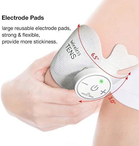 Easy@Home Tens Unit Wireless Electrode Pads Self Stick Carbon Pads, 4 Pack 6.5" x 3" Reusable - Non Irritating Design Pulse Massagers Replacement, 2 Pads per Pack, ETP015