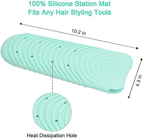 Heat Resistant Mat for Curling Iron, Flat Iron Silicone Mat Pouch for Hair Straightener, Portable Travel Curling Iron Holder for Crimping Iron, Curling Wand, Waving Iron and Hot Hair Styling Tools