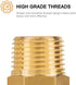 SUNGATOR Brass Pipe Fitting, 3/8" NPT x 3/8" NPT Male Pipe Thread Connector Adapter, Hex Nipple, For Use with Oil and Air Lines Made from Copper, Brass or Iron Pipe (2-Pack)