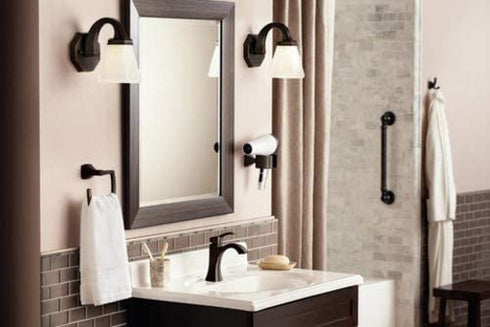 Moen YB5186BG Voss Collection Bathroom Towel Ring, Brushed Gold