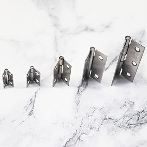 Adiyer 10pcs 304 Stainless Steel 1-inch Folding Butt Hinges Small Hinges Mini Door Hinges for Case Wooden Jewelry Box Lid Crafts (25mm x 24.5mm x 1mm)