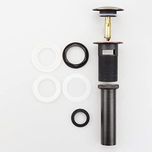 Oil Rubbed Bronze Pop Up Sink Drain, Vanity Bathroom Vessel Lavatory Faucet Drain Stopper, ORB with Overflow