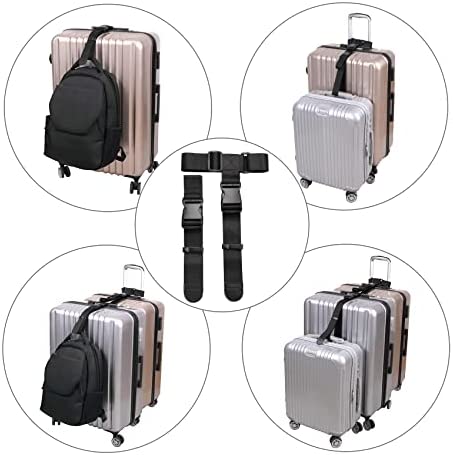 Luggage Connector Straps,Add a Bag Suitcase Strap Belt,Luggage Clip Link,Multi Adjustable 1.5" W Travel Attachment Accessories for Carry on Bag Stacker -2Pack(Extended Size)