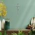ACHIBANG Crucifix Wall Cross, Catholic Metal Crosses Wall Decor - 10 Inch - Shiny Silver