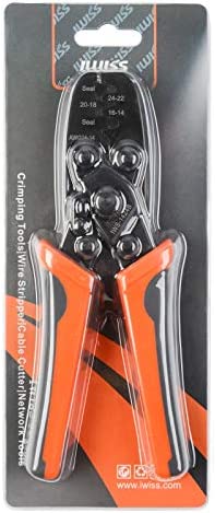 IWISS Weather Pack Sealed Connector Crimping Tool - Wire Crimper for Delphi Metri-Pack 150, 280 & Weather-Pack Terminals AWG24-14