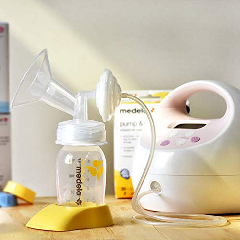 PumpMom Pump Bottle Adapter, Baby Bottle Thread Changer Converter for Spectra S1 S2 Pump Wide Mouth Flanges to Use Standard Sized Bottles. Compatible with Medela, Ameda, Dr. Brown Narrow Neck Bottles