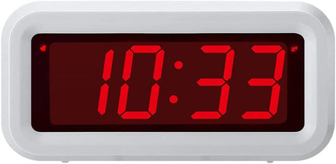 Timegyro Digital Alarm Clock, Battery Operated Desk Clock with 1.2" Large Display for Bedroom, Heavy Sleepers(White)