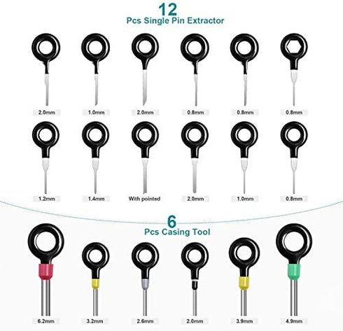 MENKEY Terminal Removal Tool Kit for Car, 39 Pieces Wire Connector Pin Release Key Extractor Tools Set for Most Connector Terminal