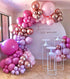 GIHOO Hot Pink Balloon Garland Arch Kit, 140Pcs Pink Rose Gold Chrome Balloons for Birthday Wedding Party Balloons Decorations, Baby Shower Decorations for Girl