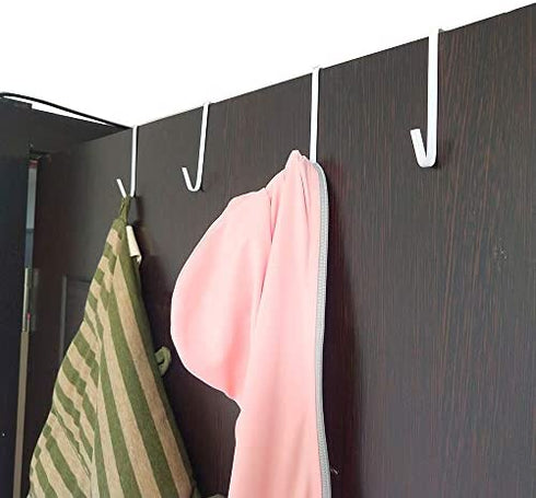 12 Pack White Smart Over The Door Hook,2 Side Metal Z Hooks,S Hooks for Hanging Coats,Bags,Towels for Bathroom,Kitchen,Office