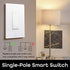 Geeni TAP Smart Light Switch, White, 1 Switch - No Hub Required - Requires Neutral Wire - Smart Light Switch Works with Amazon Alexa and Google Home Requires 2.4 GHz Wi-Fi